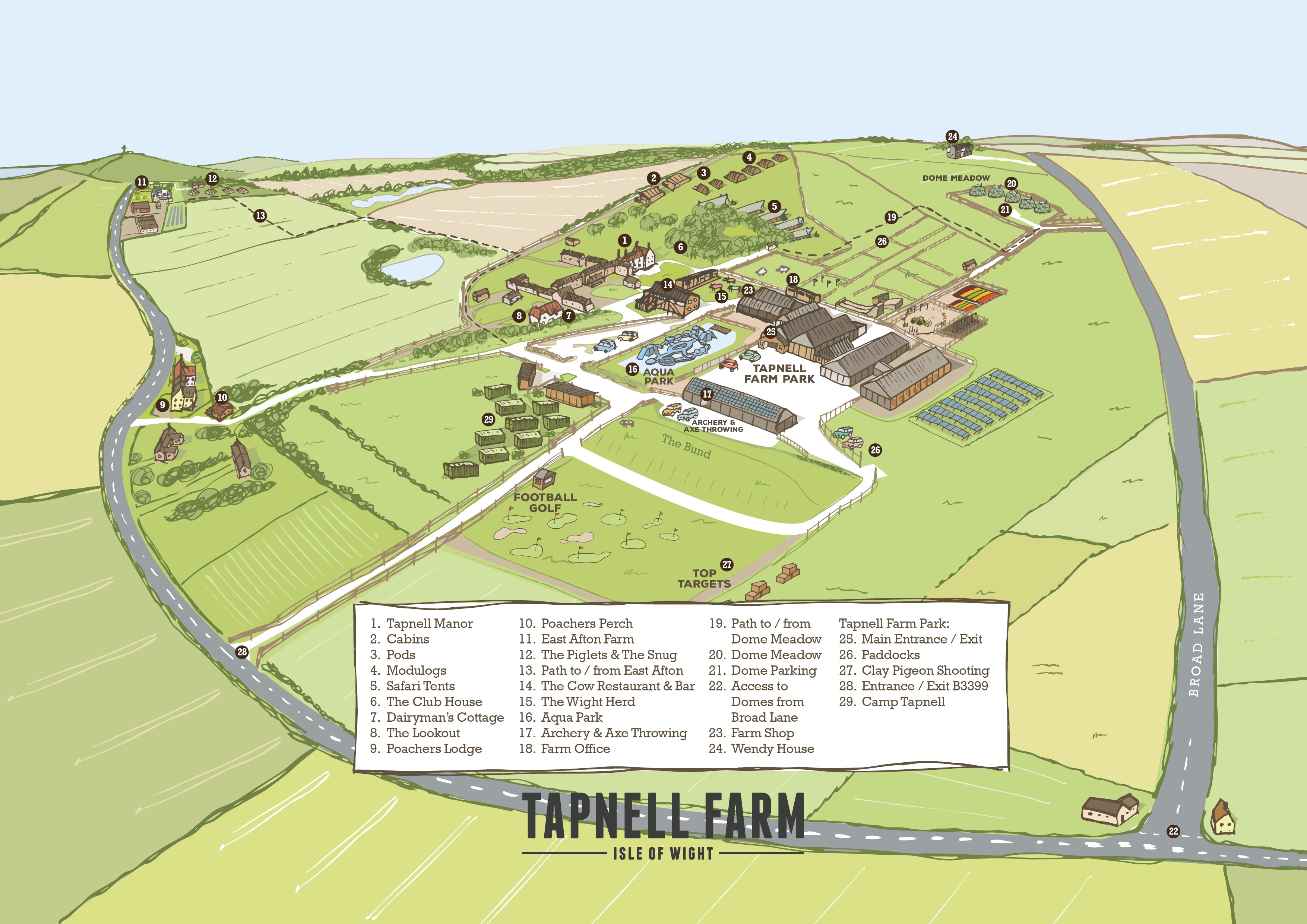 Tapnell Farm Site Map 2023