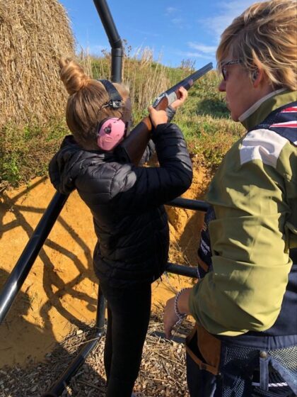 Top Targets clay pigeon shoot at Tapnell Farm young person