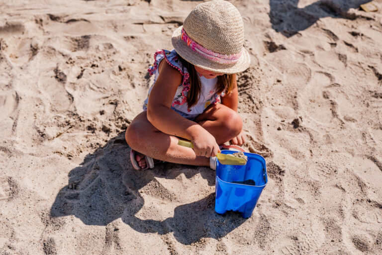 Tapnell Farm Park Beach girl bucket and spade